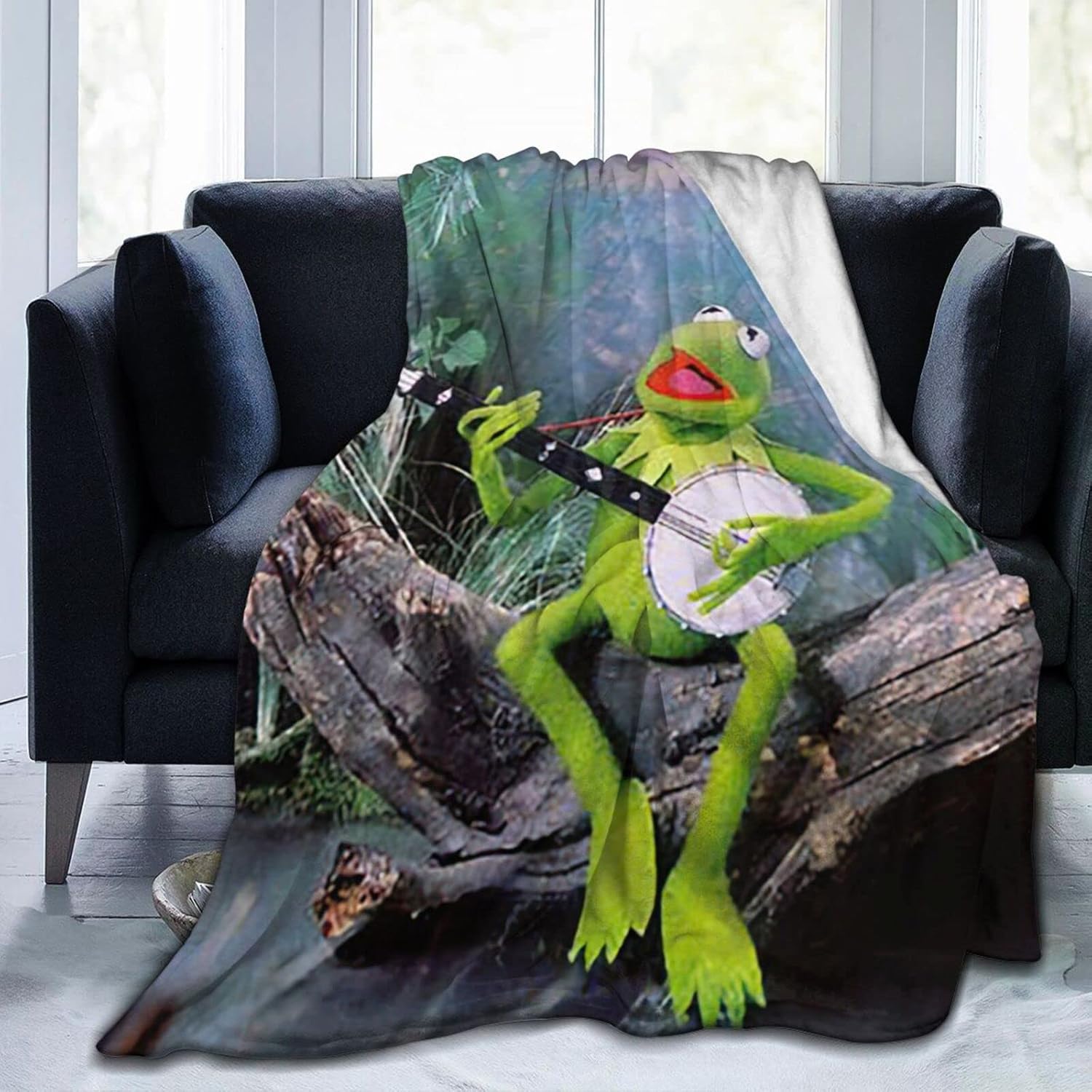 Kermit Cartoon The Frog Muppet Character Throw Blanket Soft