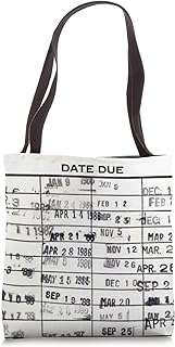 Library Due Date Cards Stamp Book Return Librarian Vintage Tote Bag