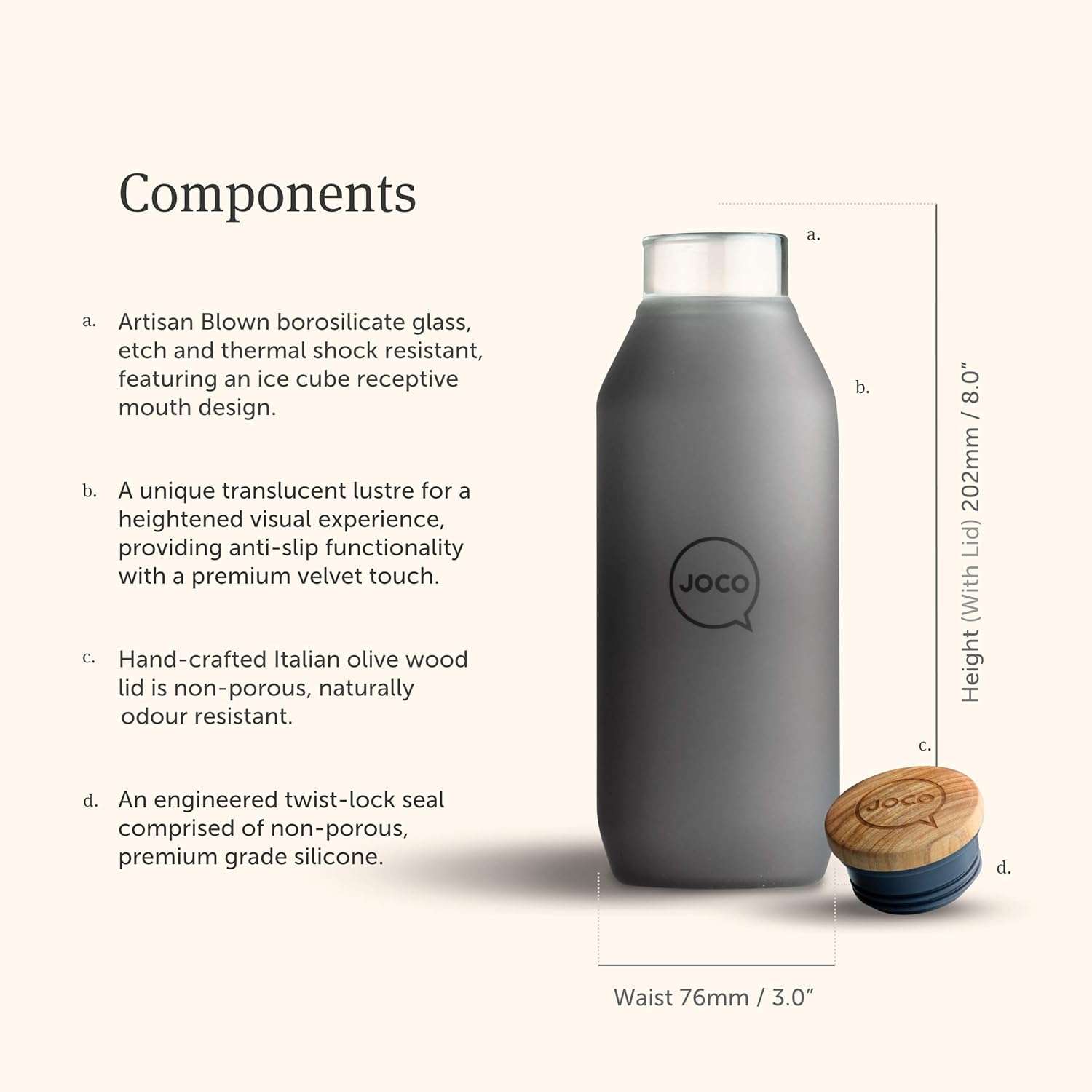 JOCO Flask Velvet Grip 20oz (600ml) (Amberlight)