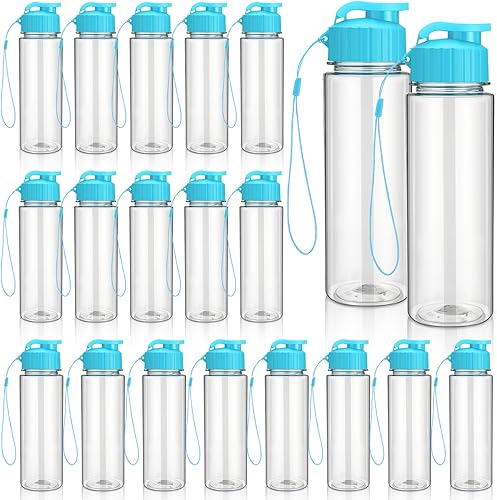 Mifoci 20 botellas de agua de plástico a granel de 17 onzas, botellas de agua de plástico a granel para gimnasio, deportes, adultos y niños,