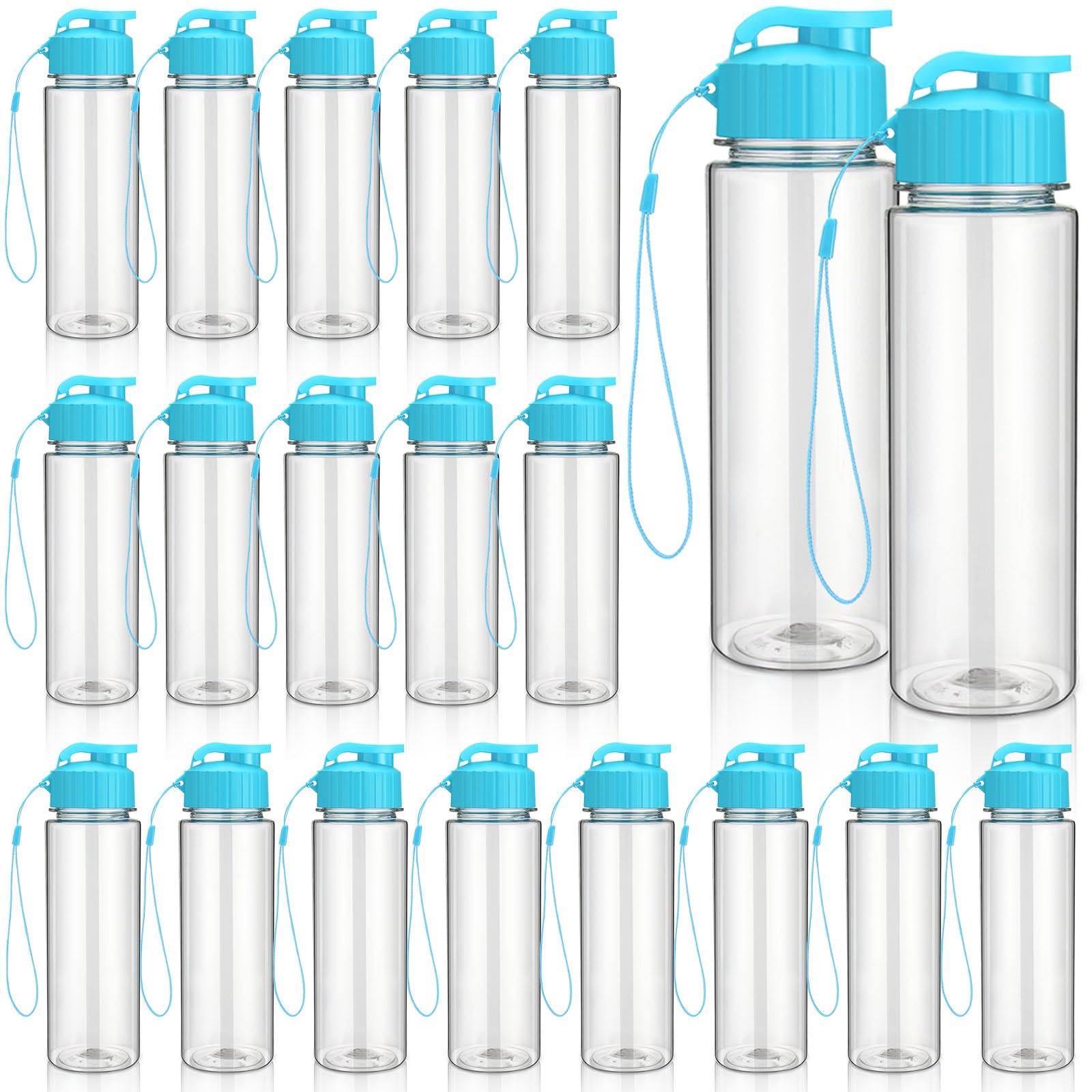 Mifoci 20 Pieces Water Bottle Bulk 17 oz Plastic Water Bottles Bulk Gym Sports Adults Reusable Large Bottles with Leak Proof Flip Top for Party