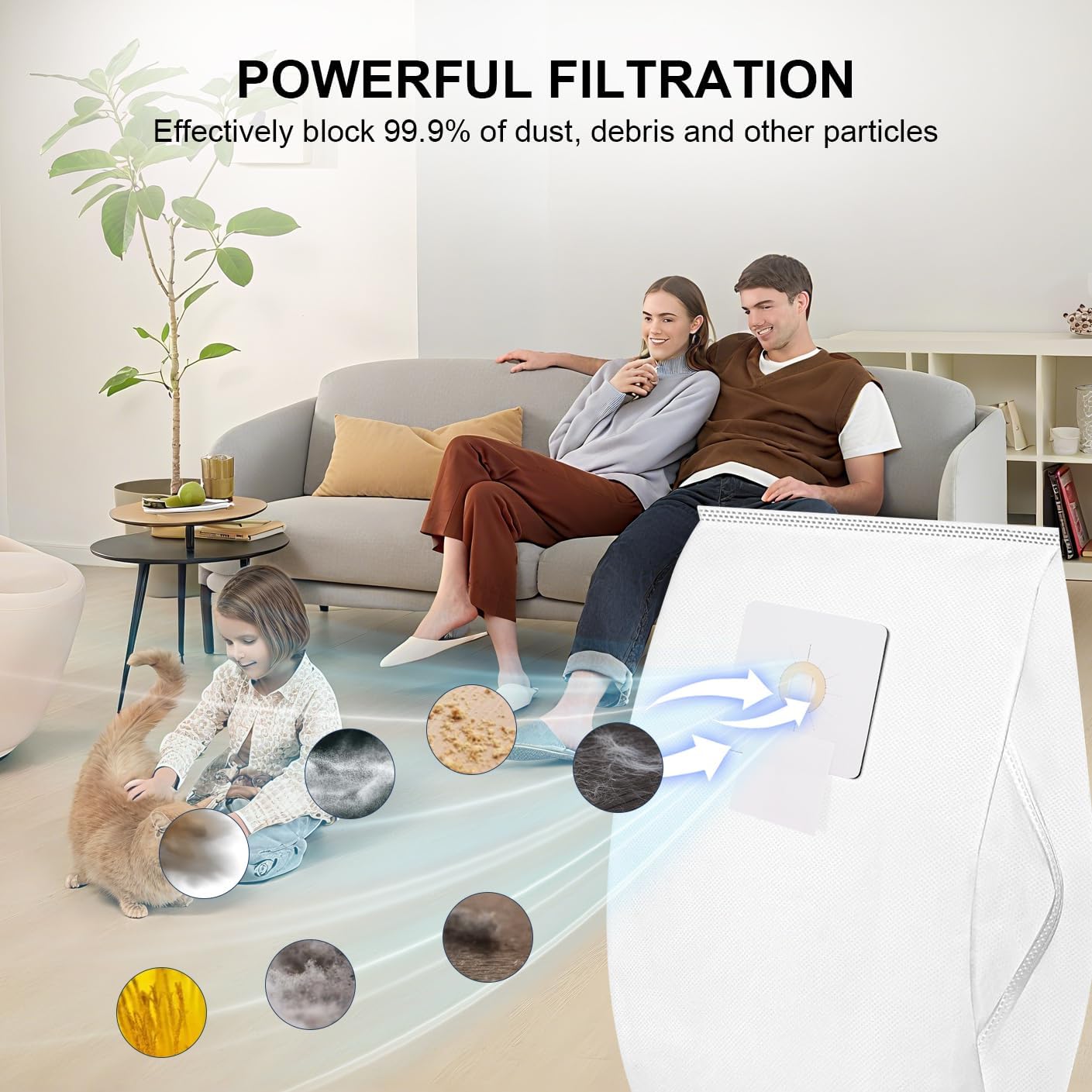 391 Central Vacuum Bags for Nutone 391 CV353, CV450, CV391, CV400, CV350,CV351 VX475 44186, CV352,CV653 CV750, CF3918 - Premium HEPA Filtration Dust Bag - 8Pack