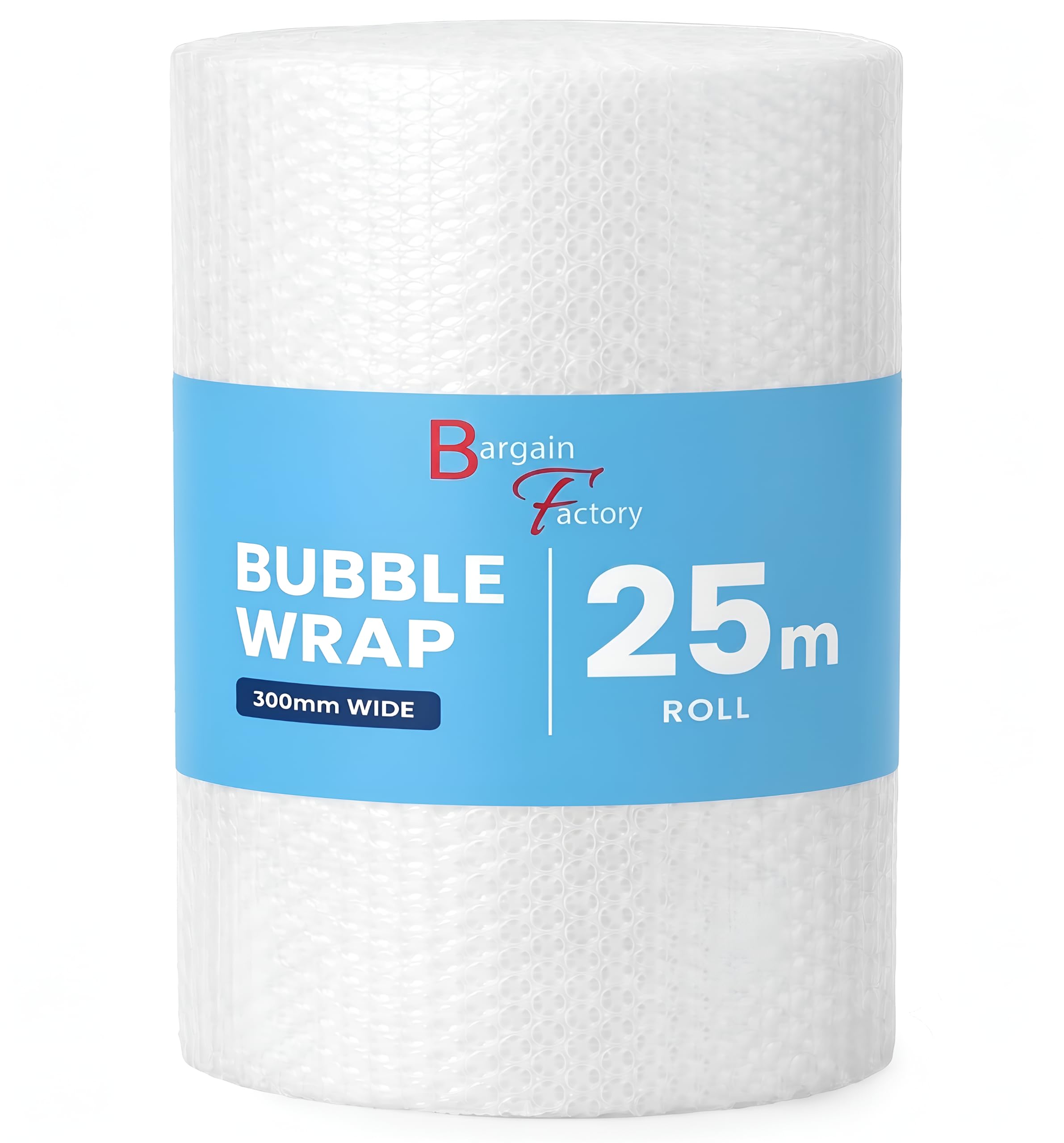 Bargain Factory Clear Extra Large 300Mm X 25M Roll Of Quality Bubble Cushioning Wrap Roll - Strong, Affordable, And Ideal For House Moving, Removals, Packing, Shipping, And Mailing