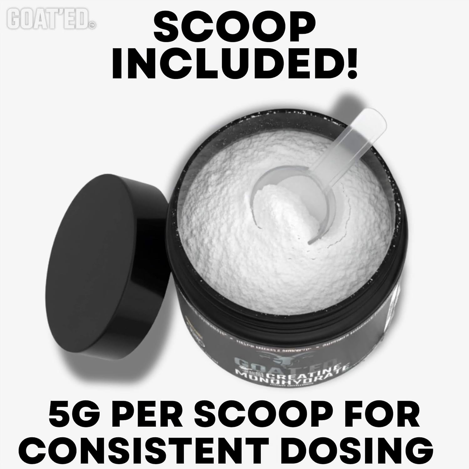 GOAT'ED Creatine Monohydrate Powder | 100% Pure Micronized Creatine for Muscle Growth, Strength & Recovery | High-Absorption, Unflavored Creatine Supplement for Men & Women, 30 Servings - Image 4