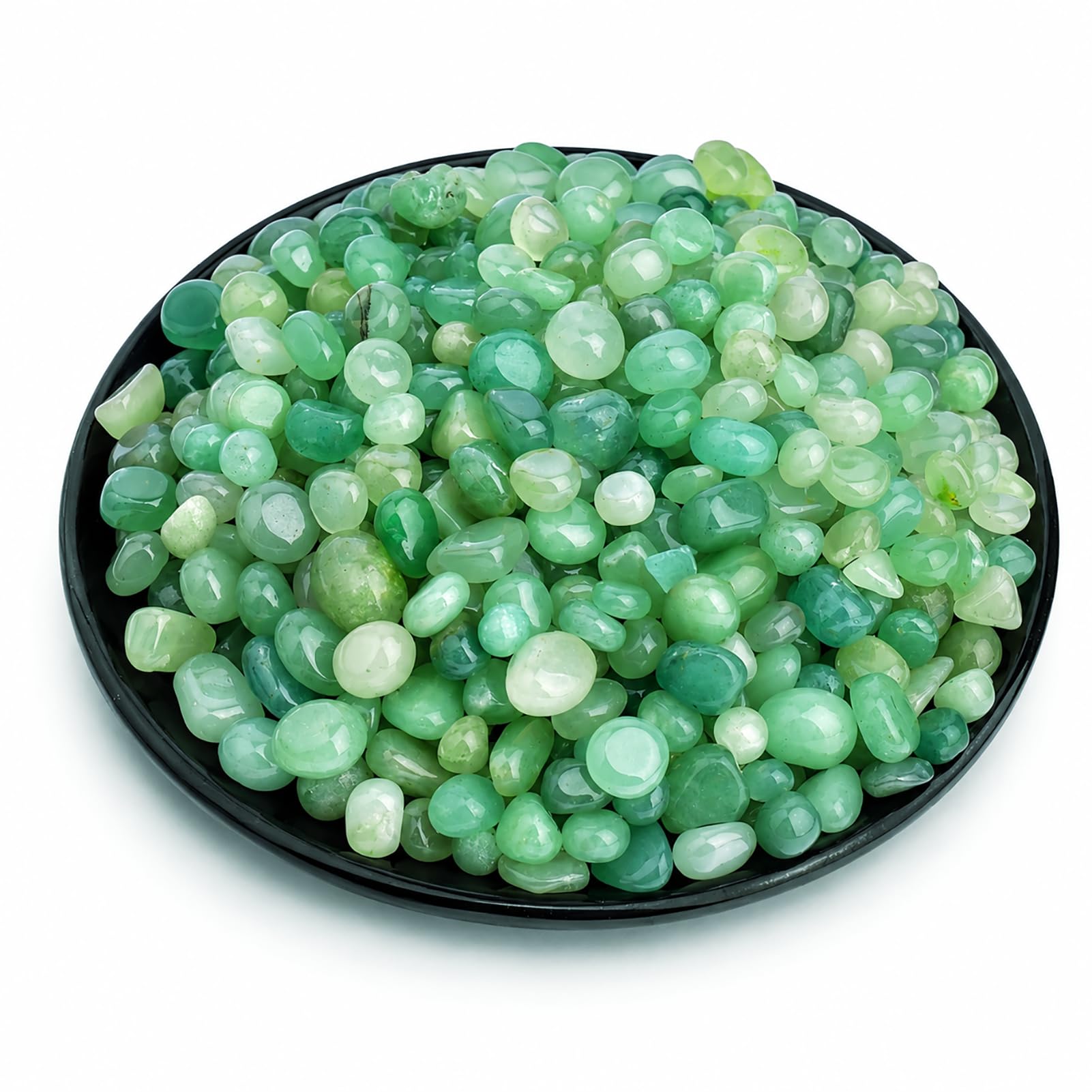 Polished Aventurine Crystal Chips 200 Pcs - 0.3" 10 oz Tumbled Stone Chips Crushed Sea Glass Stones Healing Reiki Crystal Jewelry Making Home Decoration