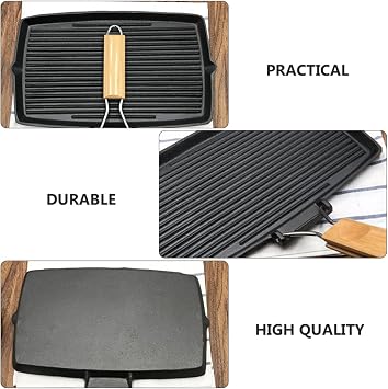 Cast Iron Skillet Non-stick Frying Pan Smooth Surface Cooking Pot Home Cooking Outdoor Bbq Pan