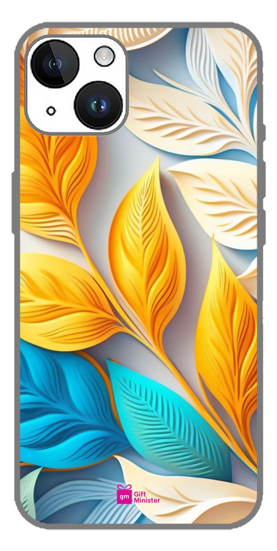 Gift Minister Silicone Designer Cover for Apple iPhone 14 Chocolatecover - White Linen Pattern Art Comfortable Grip Anti-Slip Dustproof Shockproof Lightweight Anti-Fingerprint Flexible 1Pcs 1696E