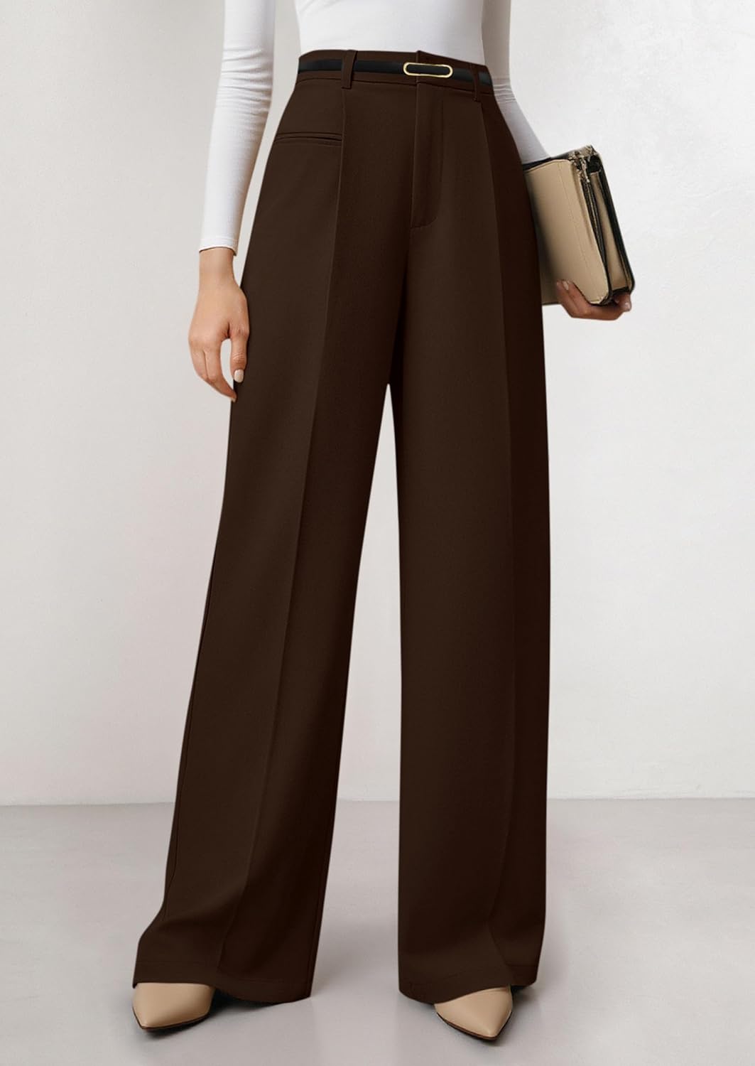 PRETTYGARDEN Womens Wide Leg Dress Pants 2026 Business Casual Flowy Work Palazzo Pants High Waisted Slacks Trousers