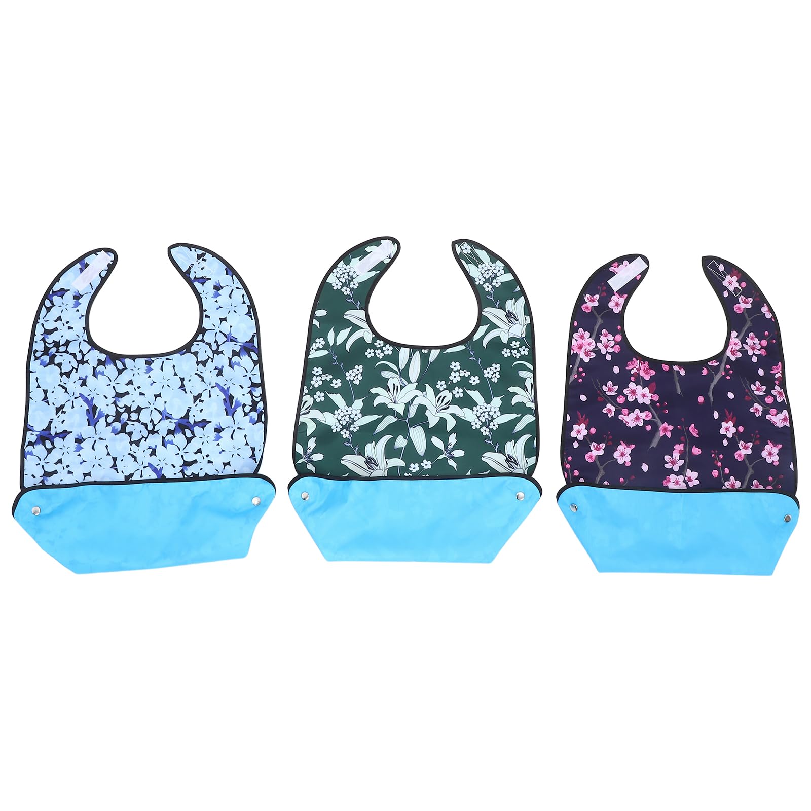 Lot de 3 Bavoirs Imperméables pour Adultes Unisexes Ajustables en Tissu Doux Hypoallergénique Protection Anti-Taches pour Repas des Personnes Âgées Adaptés pour Maison Ehpad