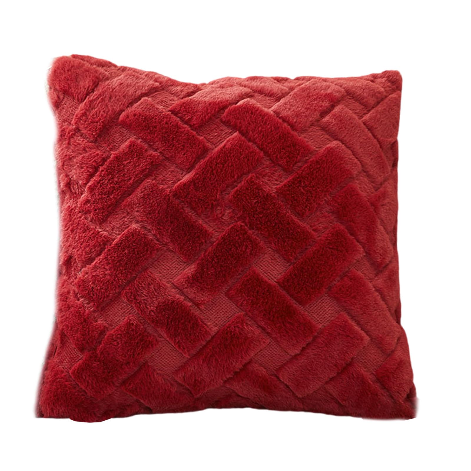 HZBB Luxurious Faux Furry Pillowcase Cushion Covers Pillow Sleeve with Striped Designs for Home Decoration 45x45cm Furry Pillowcase