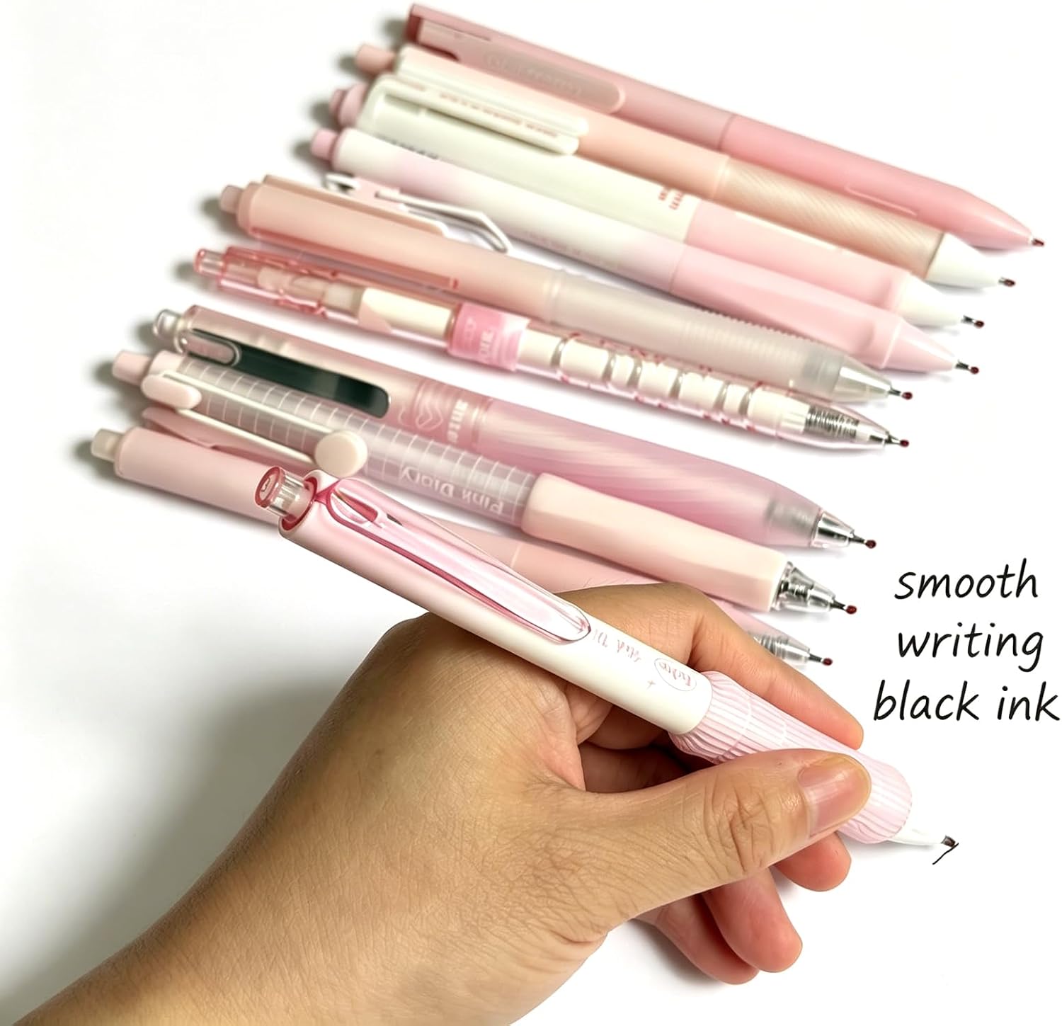 10 Pack Cute Pastel Pink Gel Pens Black Ink image 4