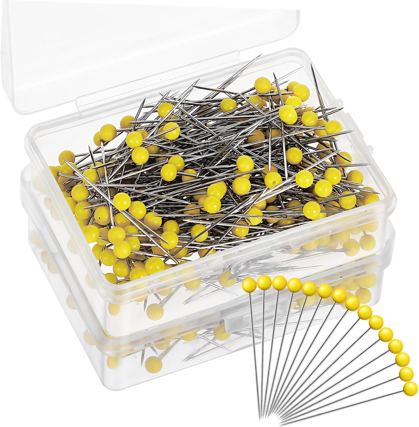 KALLORY Versatile Glass Head Pins 500 Straight Pins for Jewelry Making Dressmaking Crafts