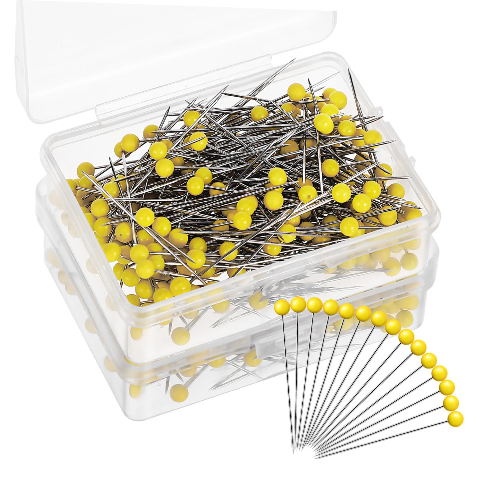 Housoutil Quilting Pins 500 Pcs Glass Head Needle Pins Big Head for Sewing Quilting Jewelry Making