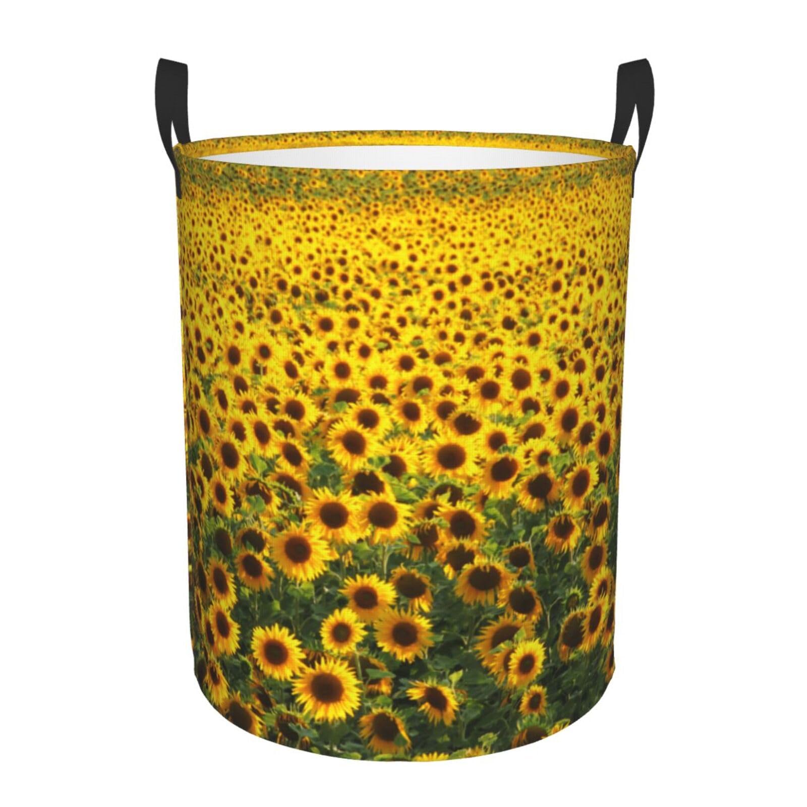 Laundry Hamper Sunflower Field Laundry Basket Waterproof Personality Fashion Hampers for Laundry Large Collapsible Laundry Basket Storage Basket for Dorm and Home