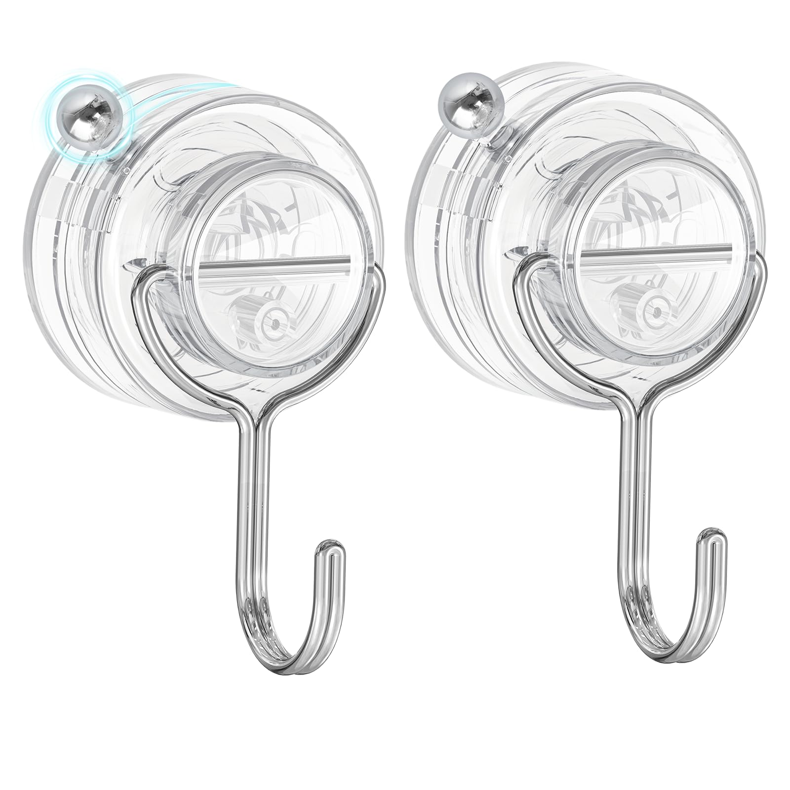 Jeowoqao Suction Cup Hooks for Shower, Upgrade Twist-Lock Clear Suction Towel Hooks Heavy Duty Removable Bathroom Suction Hooks for Shower Tile Wall Glass Door Window 2 Pack