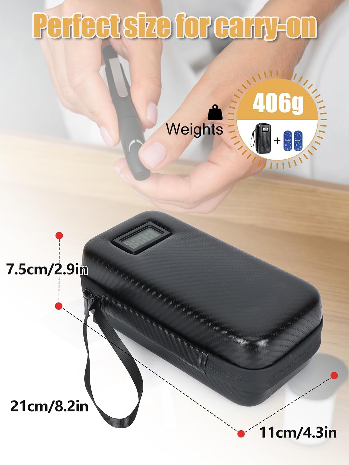 Insulin Cooler Travel Case TSA Approved, Insulin Travel Case Temperature Display, Portable Insulin Pen Cooler TravelCase for Insulin Ice Pack, Travel Diabetic Supplies (Black) image 3