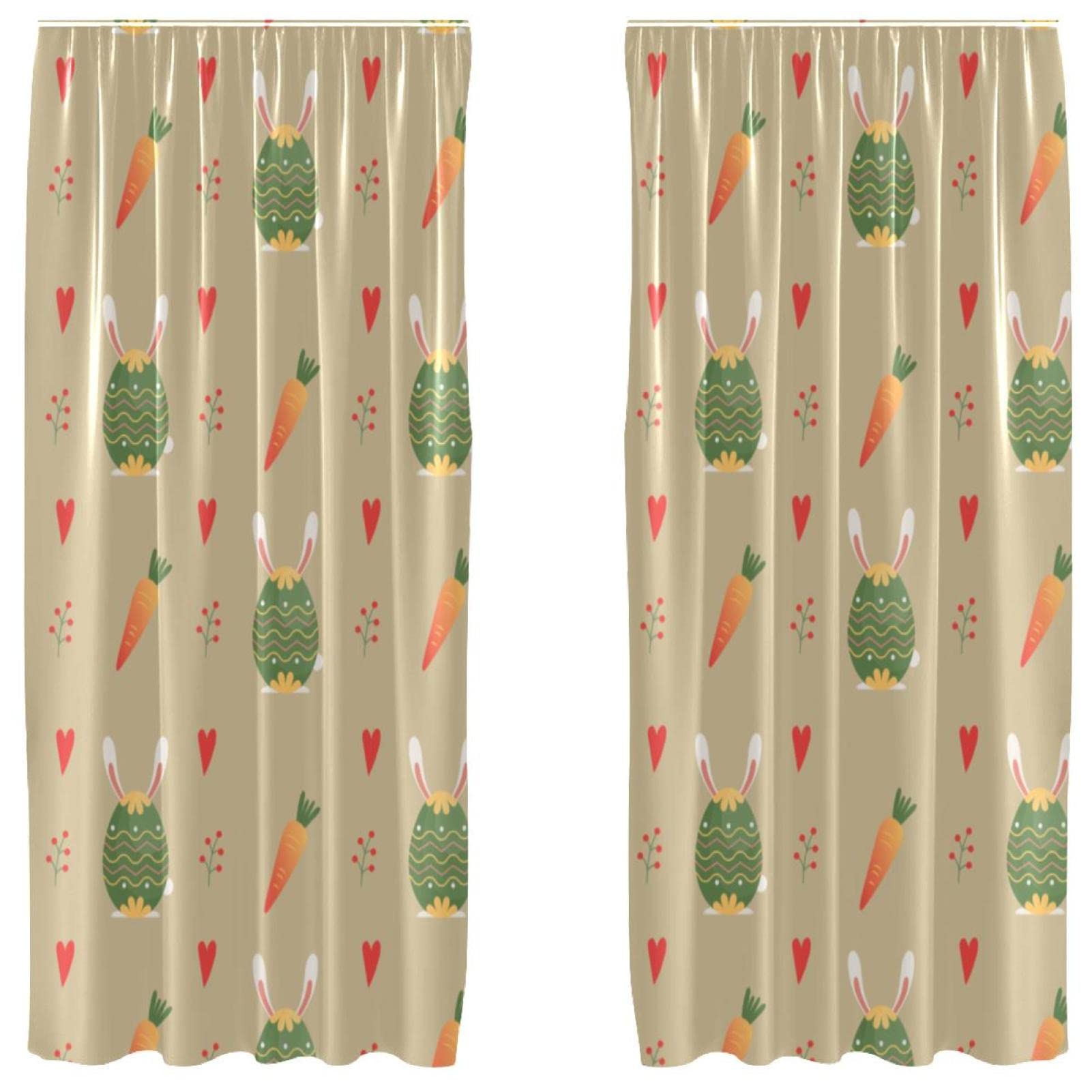 Rideaux occultants pour chambre à coucher occultation lumière motif lapin vert 140x213