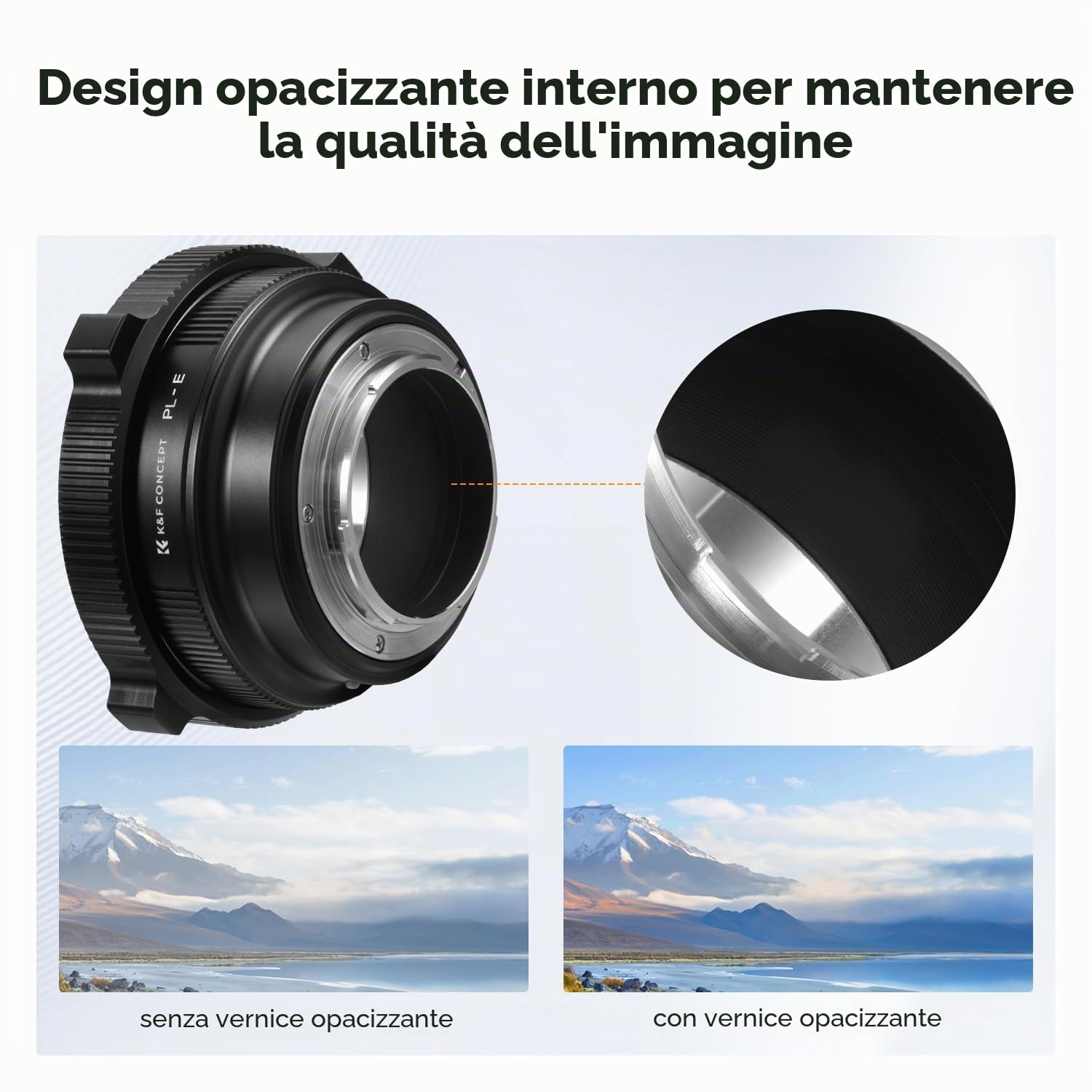 K&F CONCEPT PL-E Mount Lens Adapter, PL Lens Converter Compatibile con Compatibile con Sony E/NEX Mount Adapter