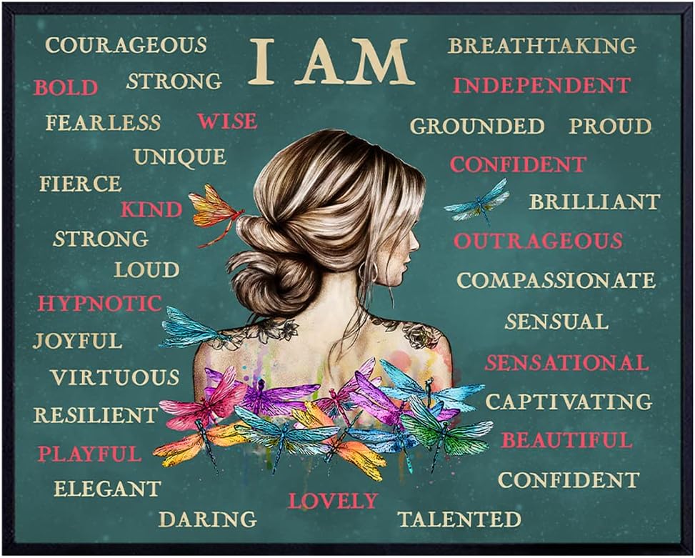 Positive Affirmations Boho-chic Wall Art & Decor – I Am Bohemian Motivational Wall Decor – Inspirational Quotes Sayings – Encouragement Gifts for Women – Encouraging Decoration – UNFRAMED Picture