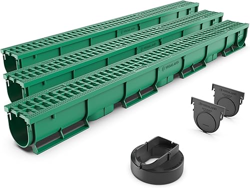 Vodaland - Sistema de drenaje de zanjas de 3 pulgadas - Verde (3)