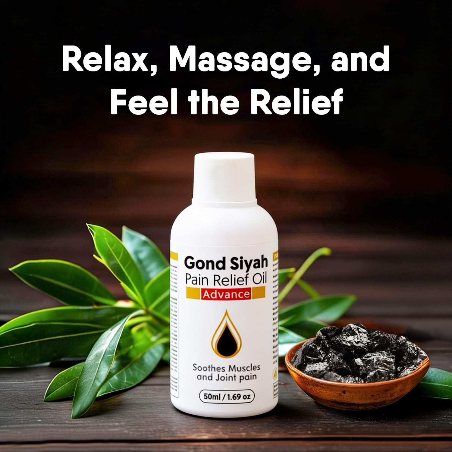 Hakim Suleman's Gond Siyah Pain Relief Oil Advance 50 ml | Ayurvedic Oil for Joint Pain, Muscle Pain & Back Pain | Fast Absorbing 3