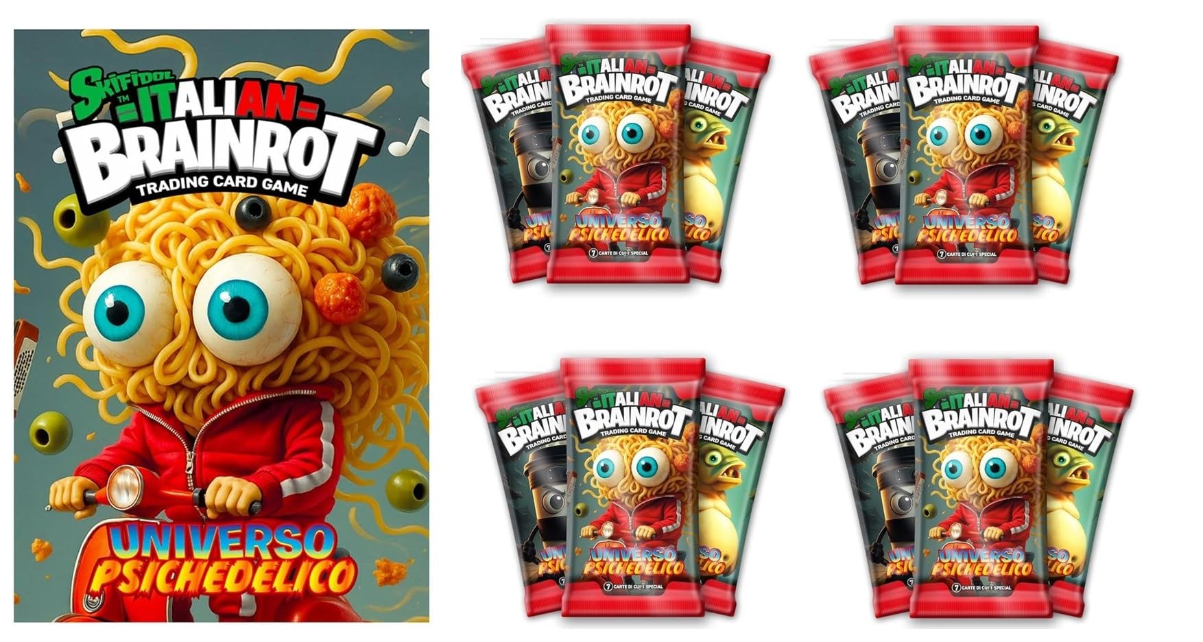 Caja De 36 Sobres Italian Brainrot Mix Psychedelic – Juego De Cartas Coleccionables Con 8 Cartas Por Sobre, Edición Reforzada, Incluye Silbato, Regalo Para Coleccionistas