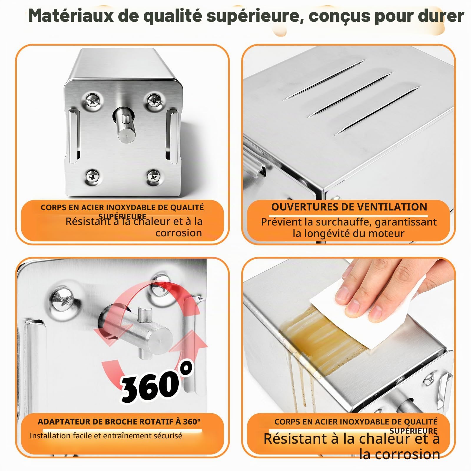 Moteur Tourne Broche Électrique pour Rotissoire Poulet, Moteur Barbecue Électrique 220V pour Rotissoire Verticale, Capacité de 30 kg, pour Barbecues en Extérieur, Réunions de Famille, Pique-Niques