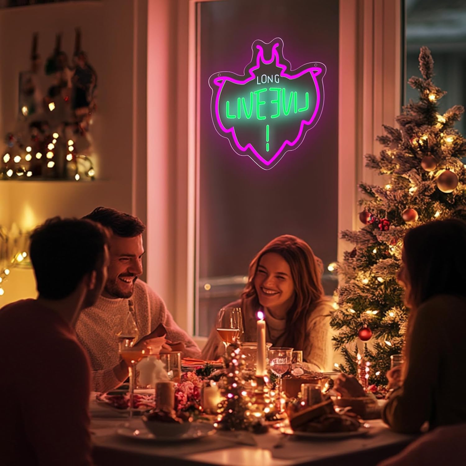 Descendants - Insegna al neon a LED Descendants per decorazione da parete e stanza, luce notturna USB per camera da letto, matrimonio, festa di compleanno