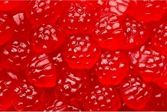 Bayside Candy Gummy Red Raspberries - Berry Red Gummi Raspberries 1LB
