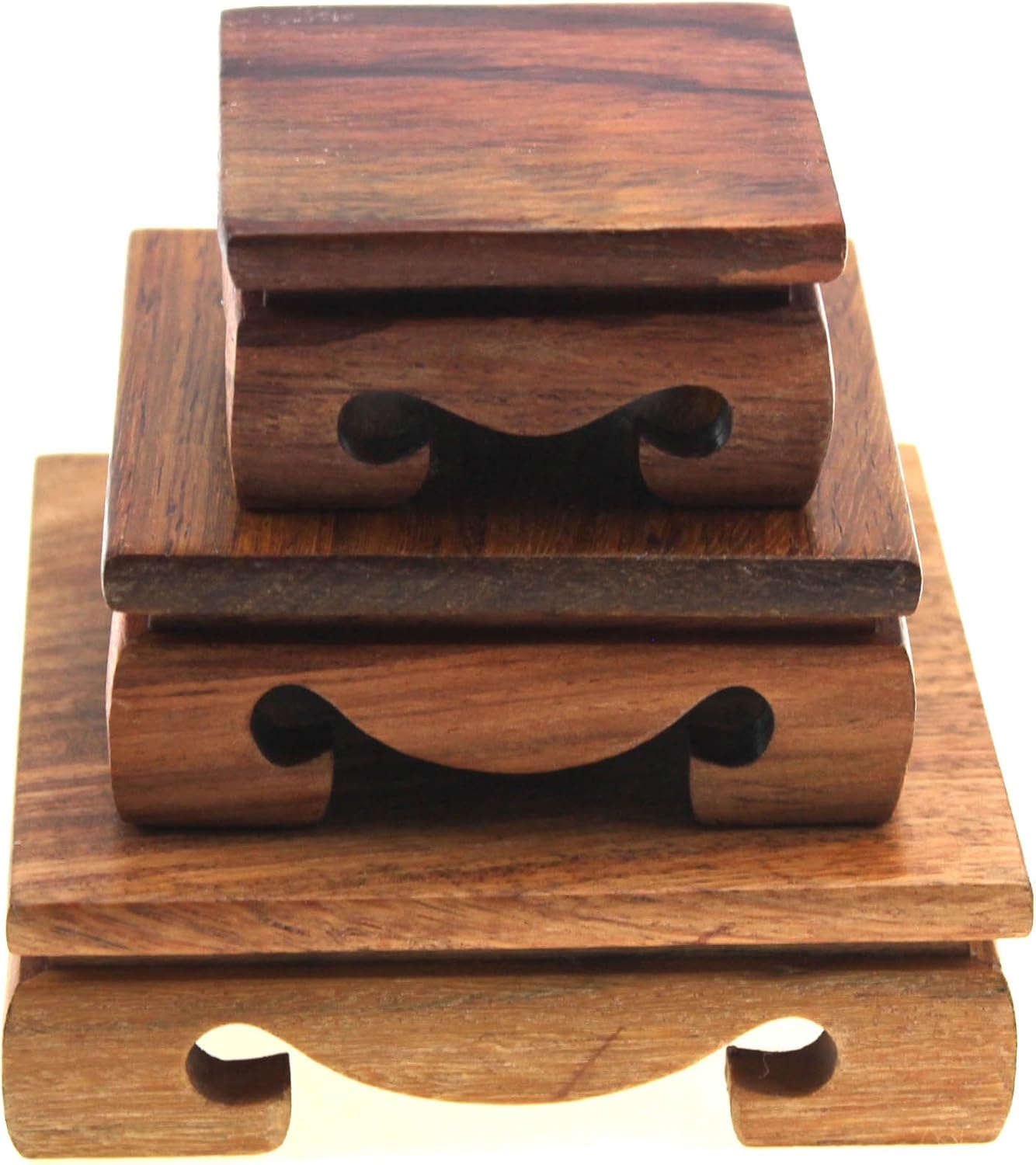 Amazon.com: Oriental Furniture Display Stand Wooden Square Shape Solid ...