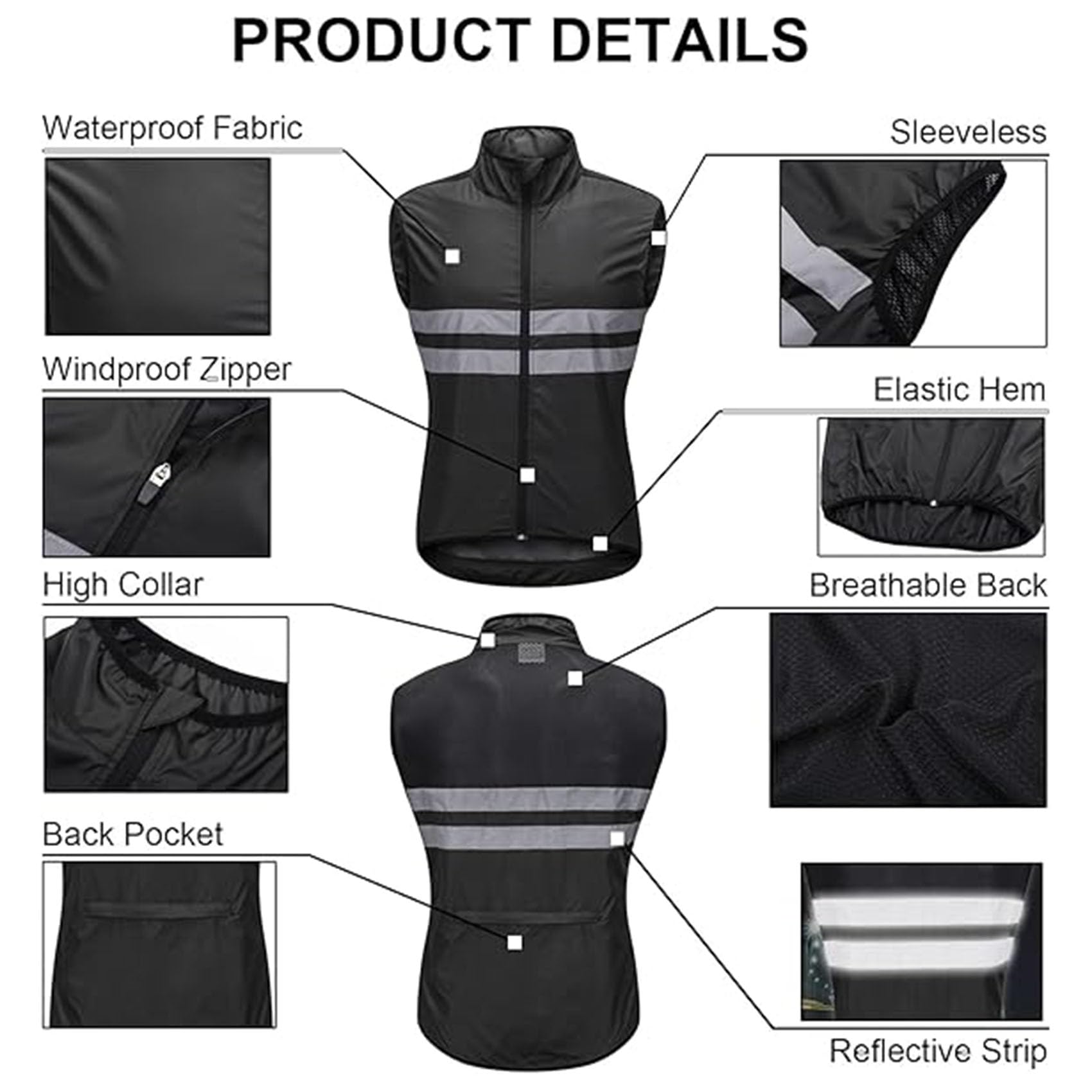 Chaleco de ciclismo para hombre y mujer chaqueta sin mangas montar en bicicleta chaleco deportivo para bicicleta camisetas reflectantes ligeras abrigo transpirable