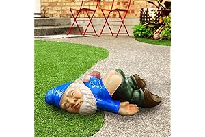 9.5' Funny Garden Gnome Outdoor Decor, Drunk Naughty Gnomes Statues