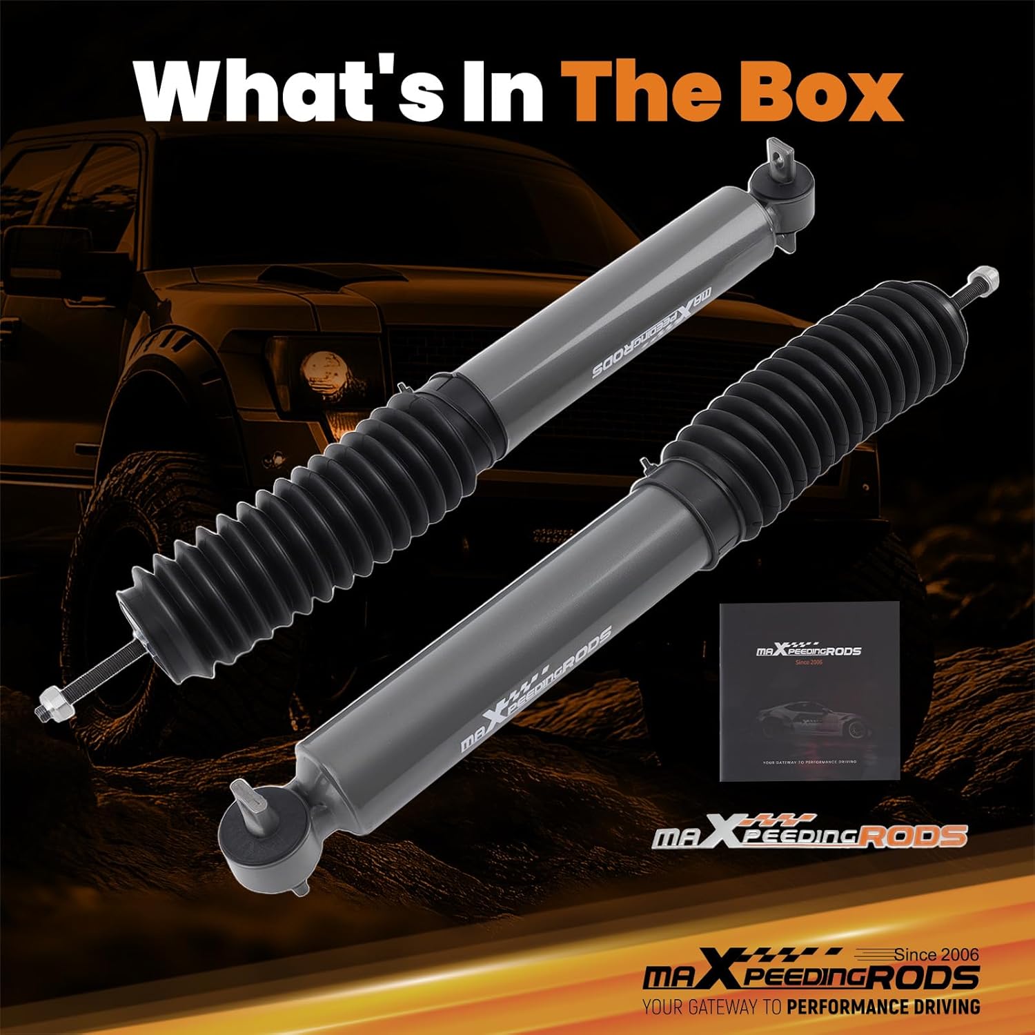 maXpeedingrods 2.5"-4" Front Shock Absorbers for Chevy Silverado/GMC Sierra 1500 2WD 1999-2007, Upgraded G1 Shocks