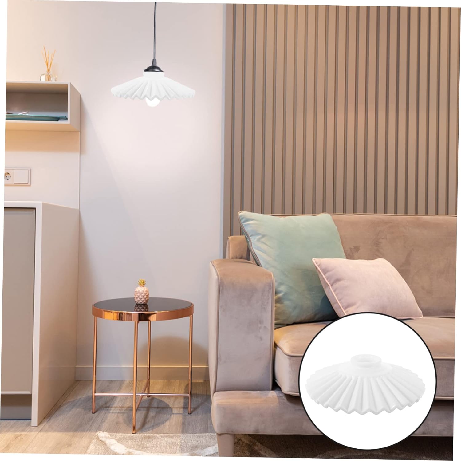 Gadpiparty White Ceramic Lampshade Light Cover Ceiling Hanging Decor Pendant Light Fixtures for Chandelier