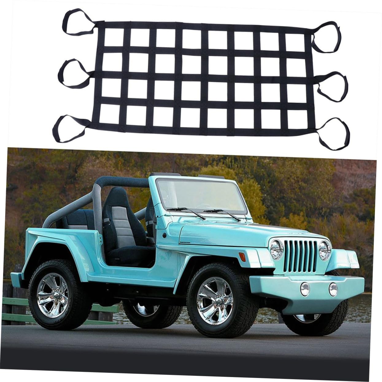 SOLUSTRE 2pièces Filet De Toit pour Voiture Filet De Rangement Élastique pour Bagages De Rangement pour Toit De Voiture