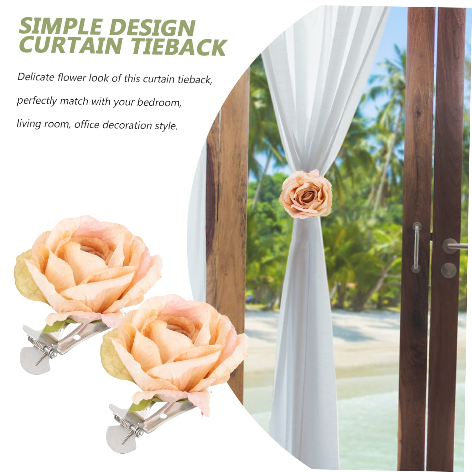 Cabilock 10pièces Clips De Rideau Fleurs Émbrasses Décoratives pour Draperies Accessoires De Fixation De Rideaux Design Élégant pour Salon Chambre Cuisine Bureau Balcon
