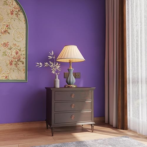 Miniatura 3 de VOLEAAR Papel tapiz morado lavanda de 35 x 196 pulgadas, papel de contacto morado, papel de color sólido, papel autoadhesivo para encimera, de