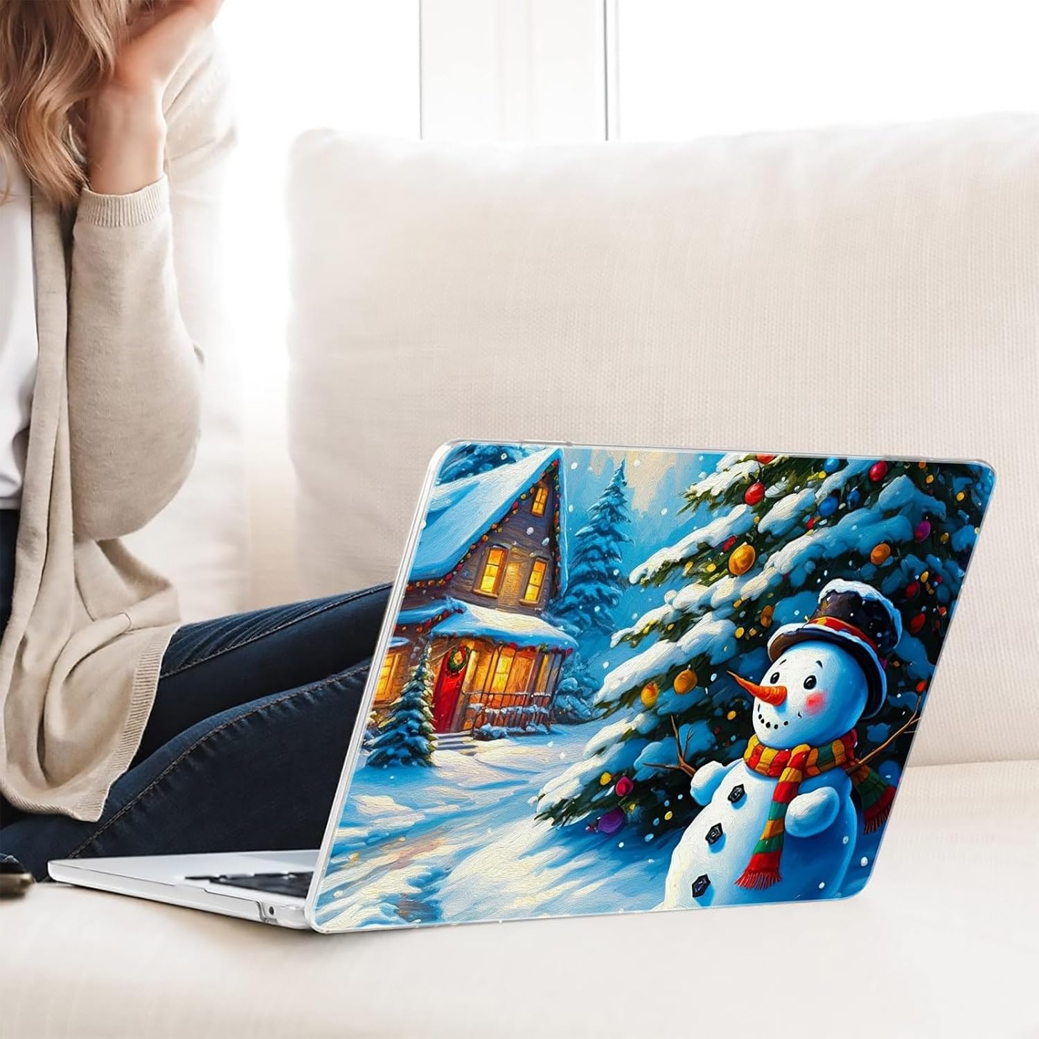 Compatible with MacBook Neo 13-inch, Hard Shell Case with Keyboard Cover and Screen Protector (A3404 A18 Pro chip, 2026 Release) - Snowman MC21483