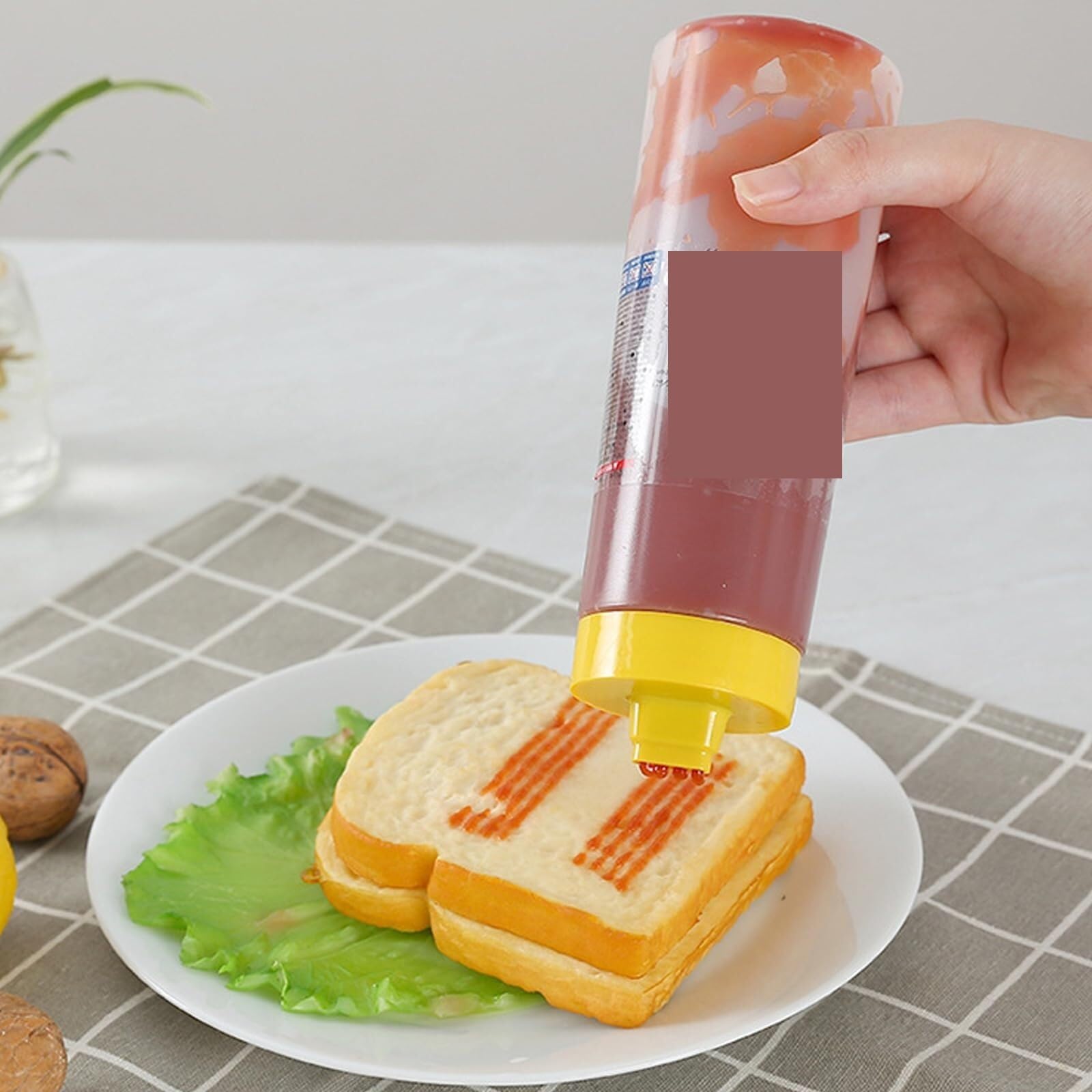 Botella De Apretar Botella De Salsa Botella Exprimidora De Salsa, Botella De Plástico For Condimentos For Salsa De Tomate, Mermelada, Salsa De Barbacoa, Botella De Salsa Exprimible For El Hogar, Juego