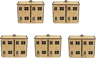 War World Scenics Scratch Aid Buildings â€“ Low Relief Double House Front x 5 â€“ Railway Modelling Realistic Model Laser Cut MDF OO/HO Gauge Scale Diorama Railroad