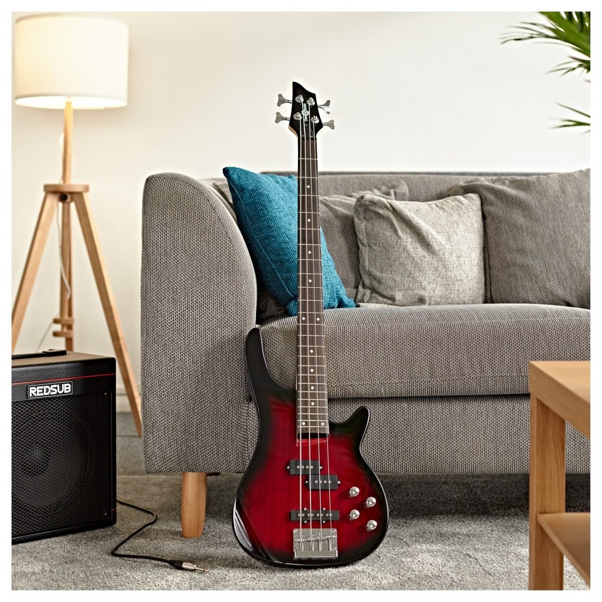 Chicago Bajo Gear4music, Trans Red Burst