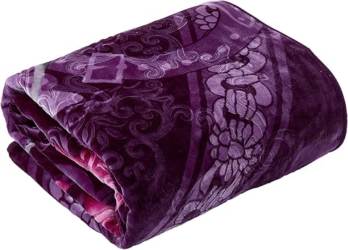 Miniatura 8 de MERRY HOME Manta de forro polar coreano, tamaño King, 85 x 95 pulgadas, 9 libras, suave y pesada y cálida, manta de cama Raschel gruesa para