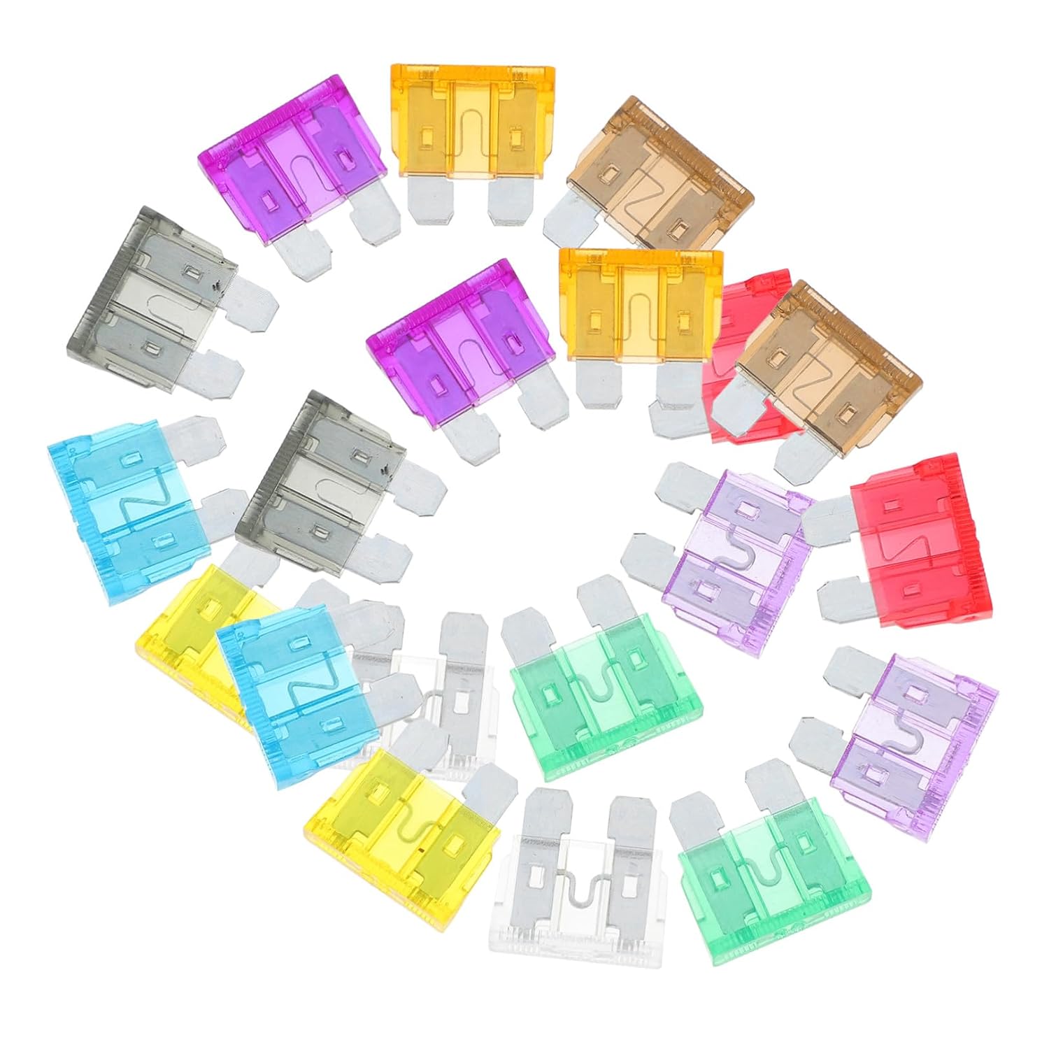 100pcs Automotive Blade Fuse Assortment for Vehicle and Truck with Overload and Short Circuit Protection Plastic and Aluminium Alloy Material