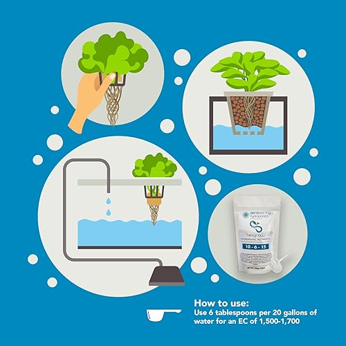 Miniatura 5 de Aerospring 10-6-15 nutrientes hidropónicos en polvo Hexgrow - Alimento vegetal todo en uno para un crecimiento vigoroso de las plantas y frutas y