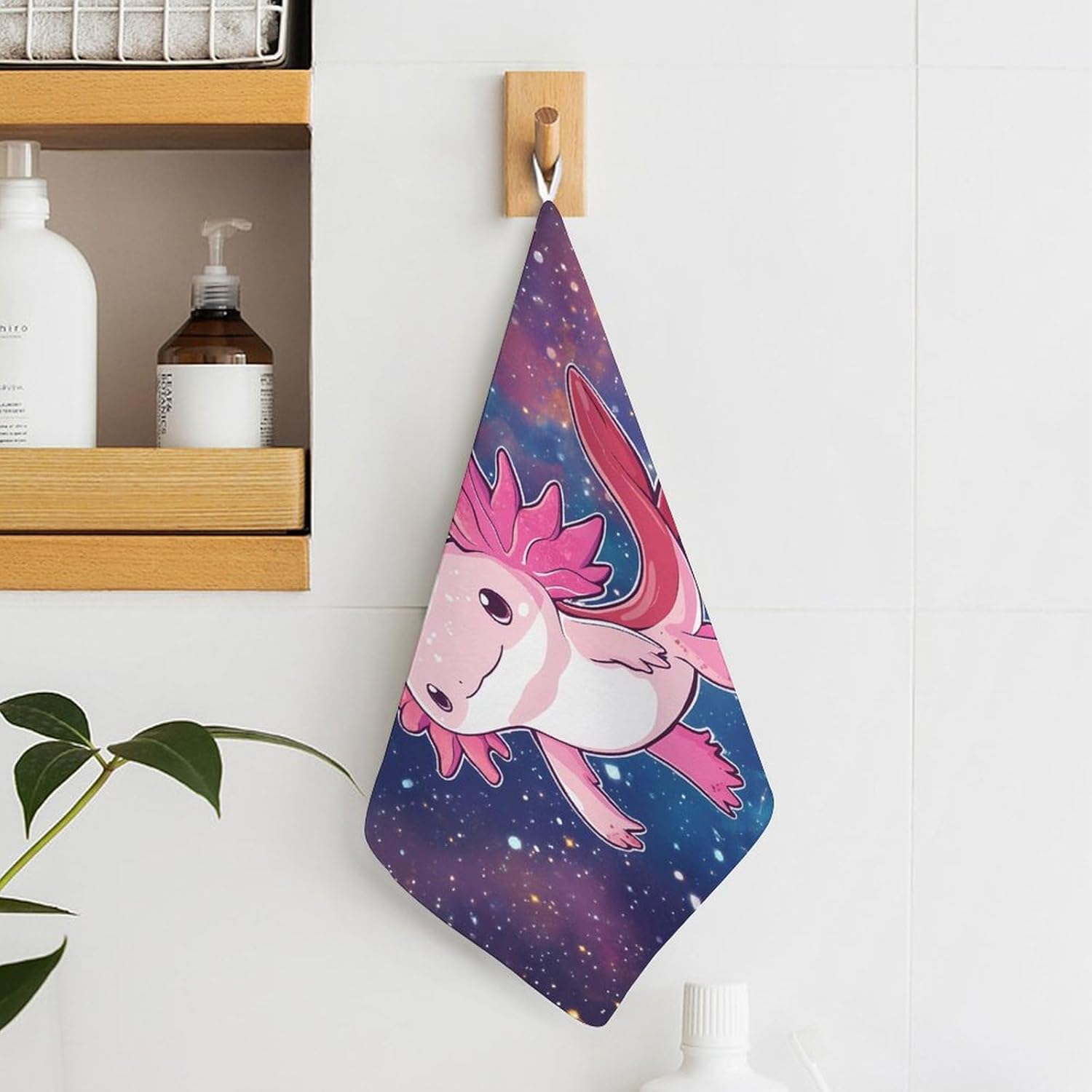 Galaxy Axolotl Towel Hand Towels Decorative Towel for Bathroom Kitchen Shower Gym 4PCS