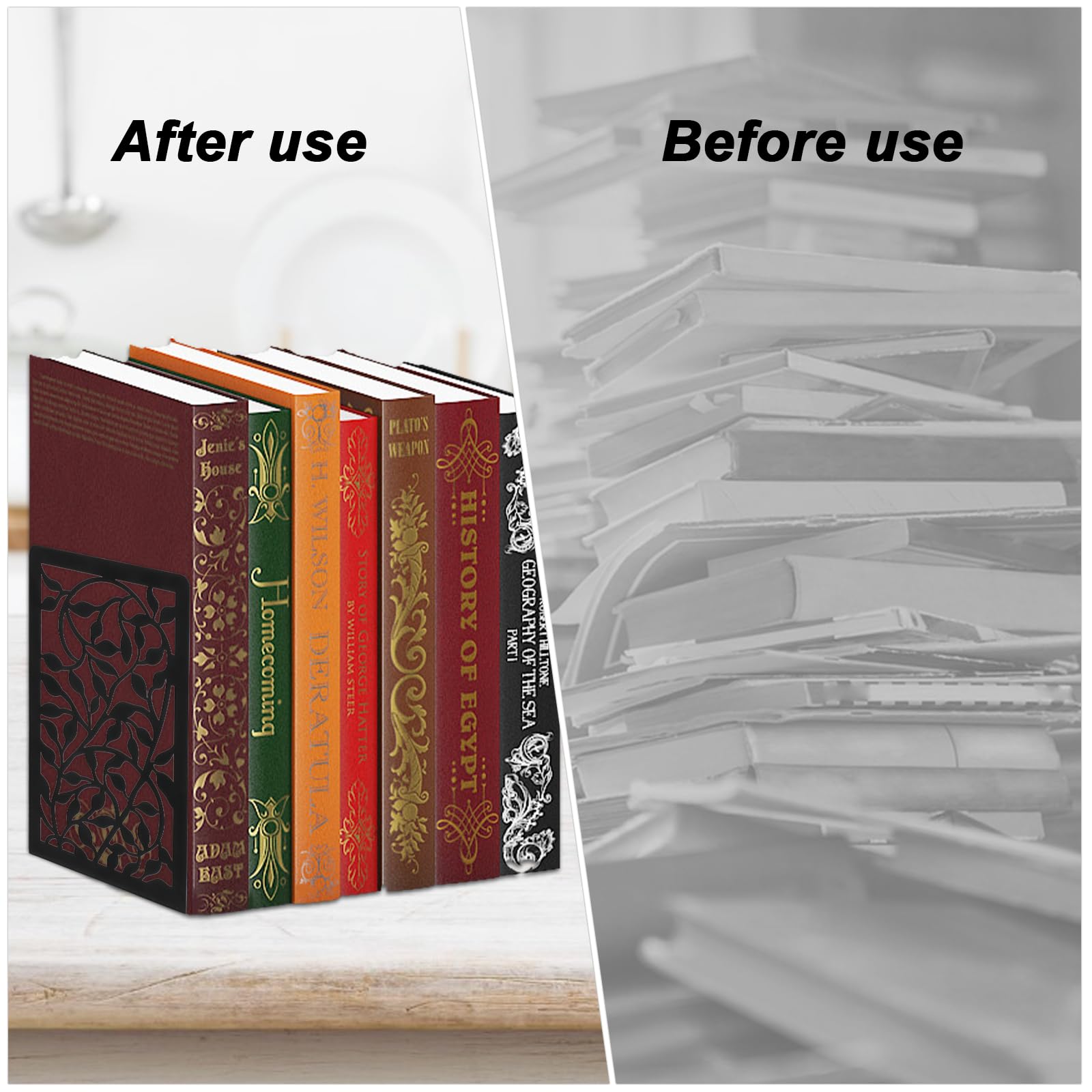 1 Par Podpórki na Książki, Metalowe podpórki na Książki, Czarne Metalowe Książki, Book Holder Bookends, Podręcznik do Regału, Podręcznik, Podręcznik do Biura Szkolnego domowego Podręcznik do Nut