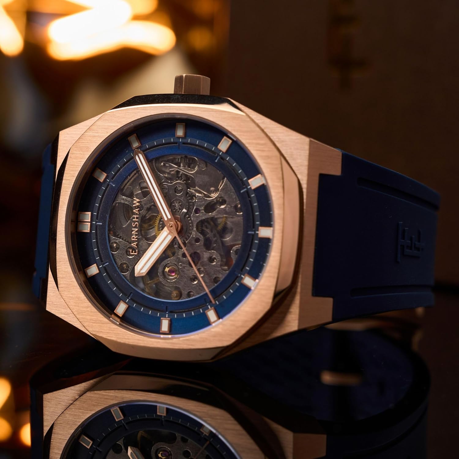 Thomas Earnshaw Men's 42mm Discovery Drake Skeleton Automatic Watch with Silicone Strap ES-8295