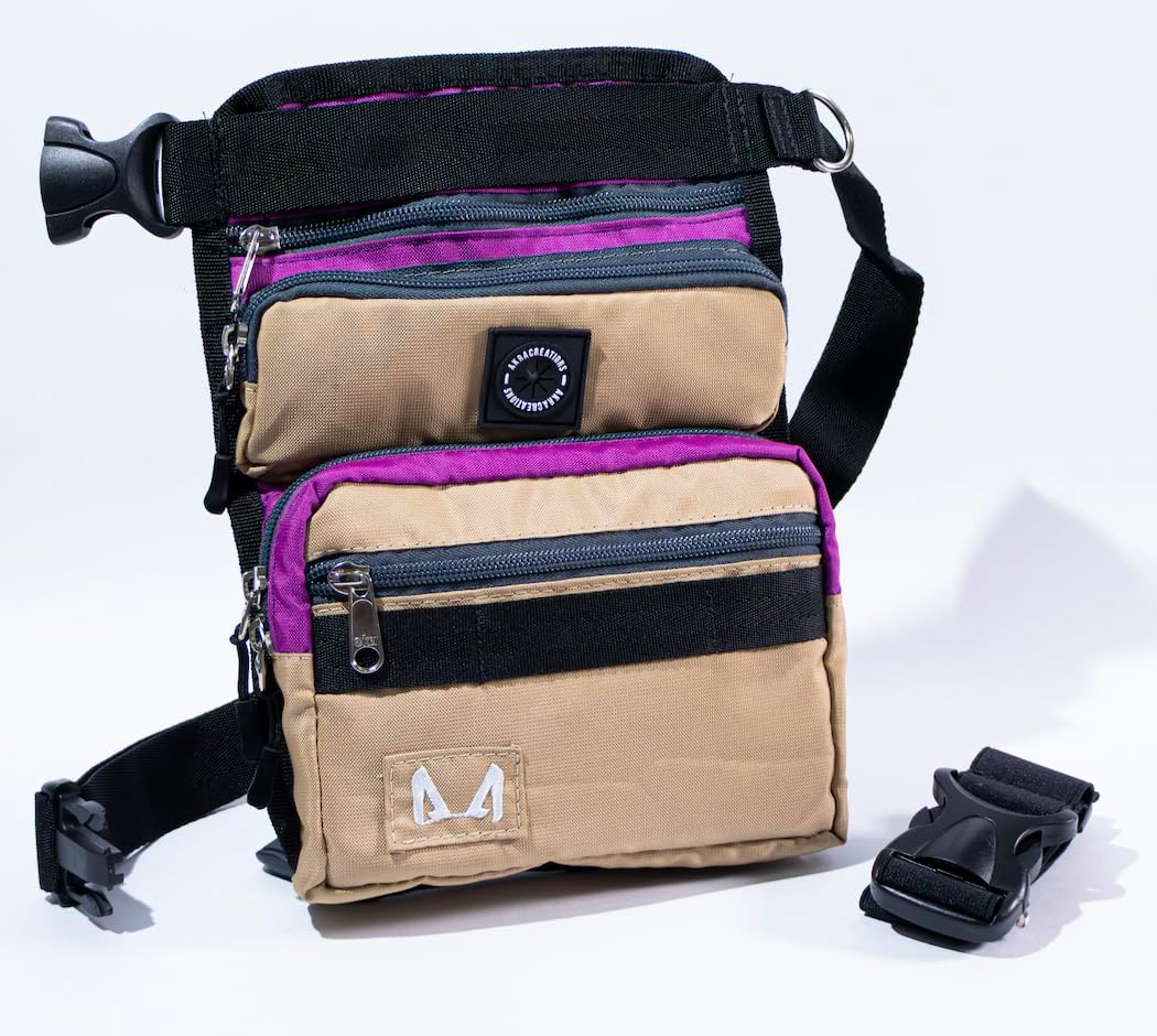 Dog Training Slim-Fit Thigh Treat Bag with Removable Insulated Sleeve and Multiple Compartments (Lilac Sandstone)