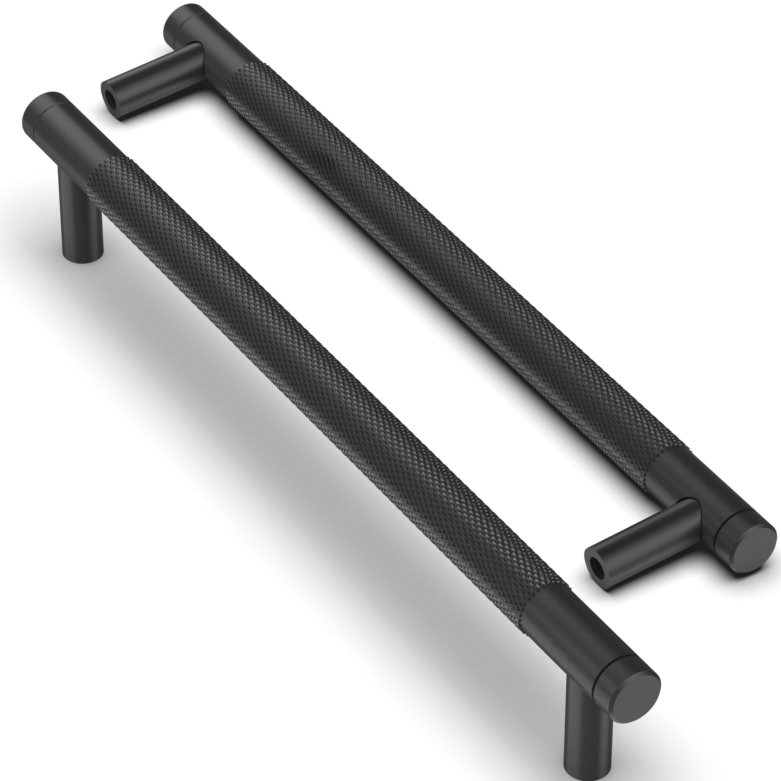 Asimerdeco10 Pack Matte Black Knurled Cabinet Pulls 7.5 Inch(192mm) Kitchen Cabinet Handles Cabinet Hardware Drawer Pulls
