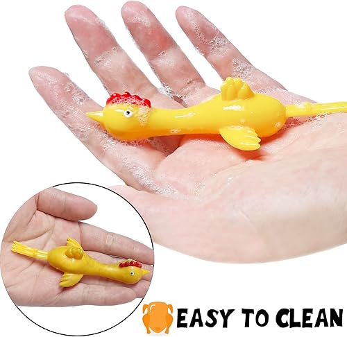 Miniatura 3 de Jishi Paquete de 12 tirachinas de dedo de pollo volador, juguetes a granel, regalos de fiesta novedosos y tontos, regalos divertidos para niños,